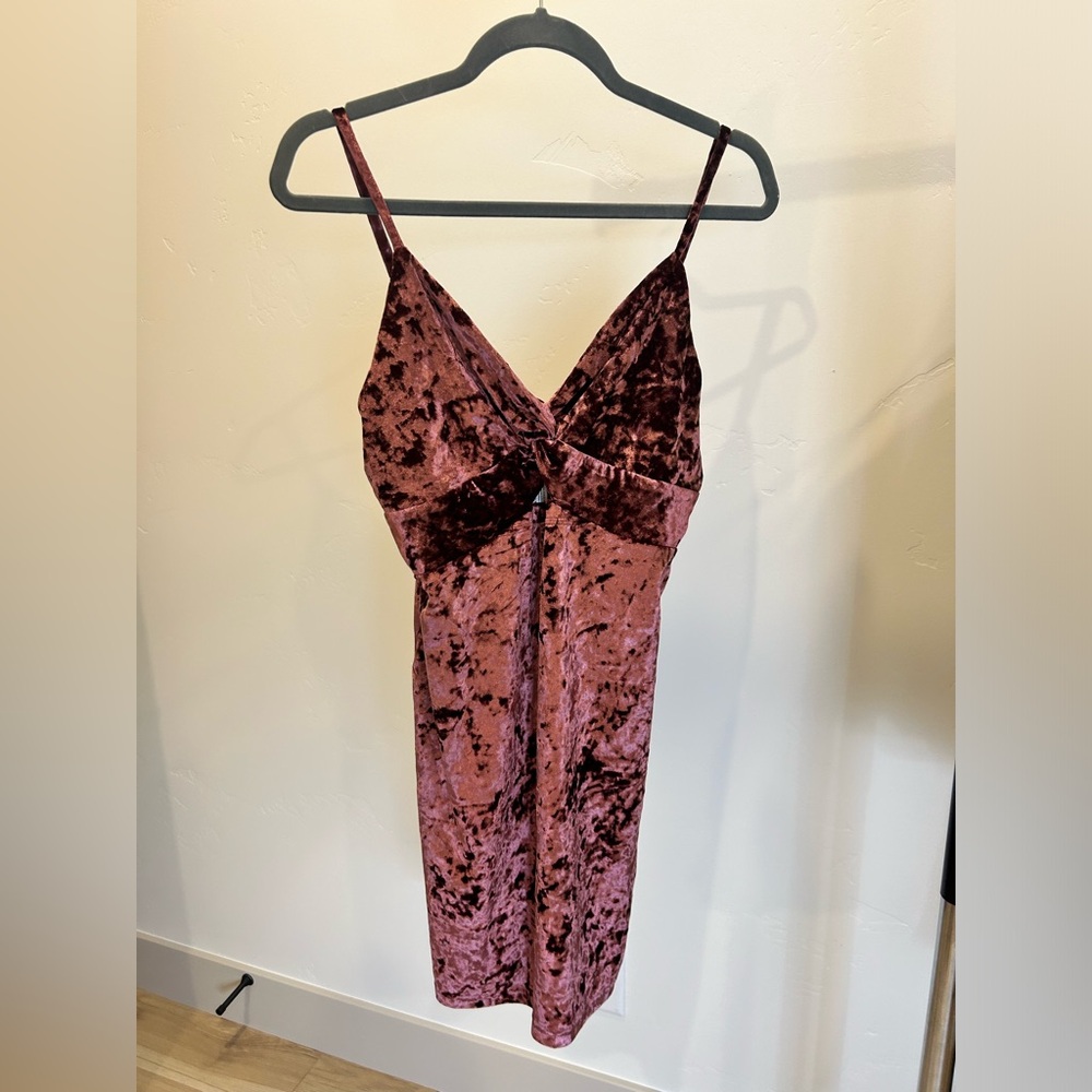Free People velvet burgundy mini dress